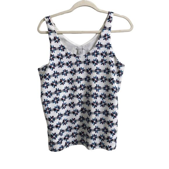 Halogen Blue Pink Floral Sleeveless Tank Blouse Size Small - Picture 1 of 5